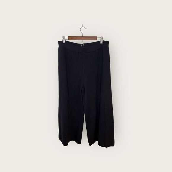 ME&EM Wide Leg Wool Blend Stretch Navy Pants Size Large